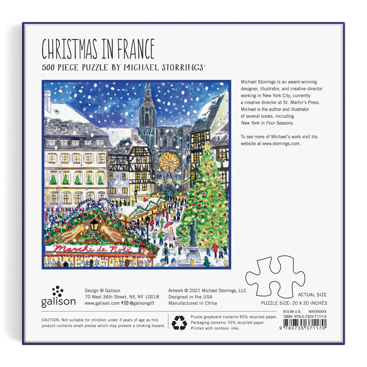 Michael Storrings Christmas in France 500 Piece Puzzle - The Preppy Bunny