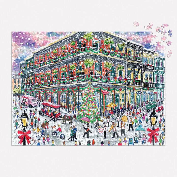 Michael Storrings Christmas in New Orleans 1000 Piece Puzzle - The Preppy Bunny