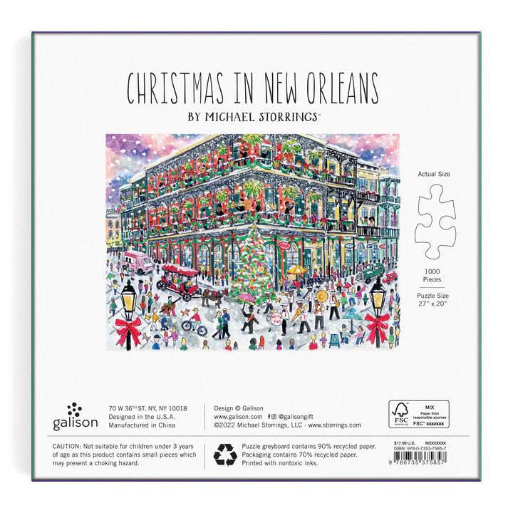 Michael Storrings Christmas in New Orleans 1000 Piece Puzzle - The Preppy Bunny