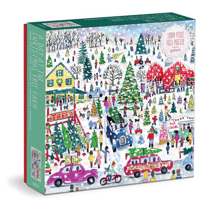 Michael Storrings Christmas Tree Farm 1000 Piece Foil Puzzle - The Preppy Bunny