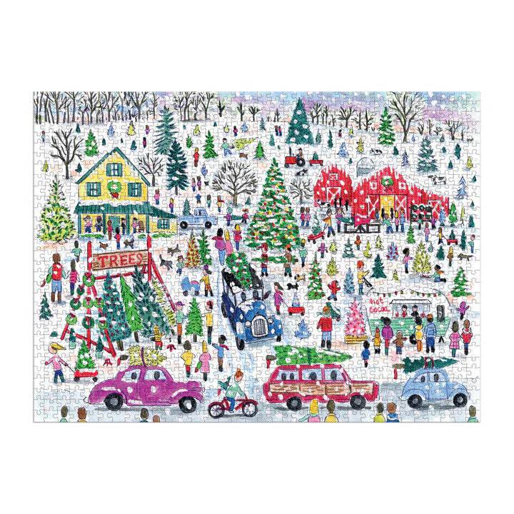 Michael Storrings Christmas Tree Farm 1000 Piece Foil Puzzle - The Preppy Bunny