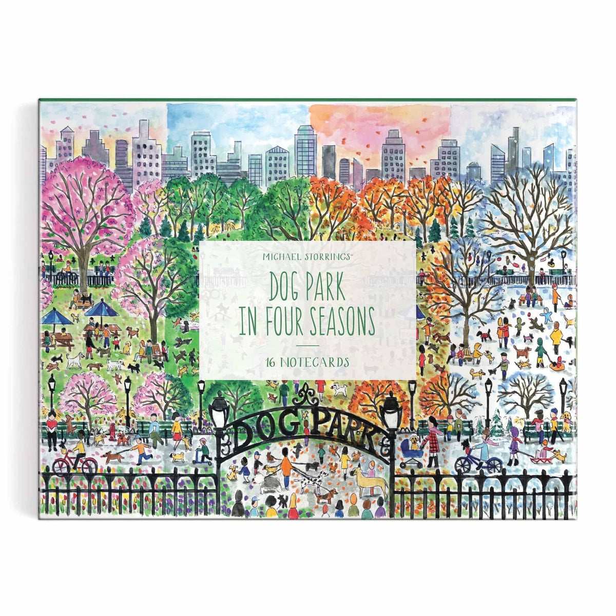 Michael Storrings Dog Park in Four Seasons Greeting Card Assortment - The Preppy Bunny