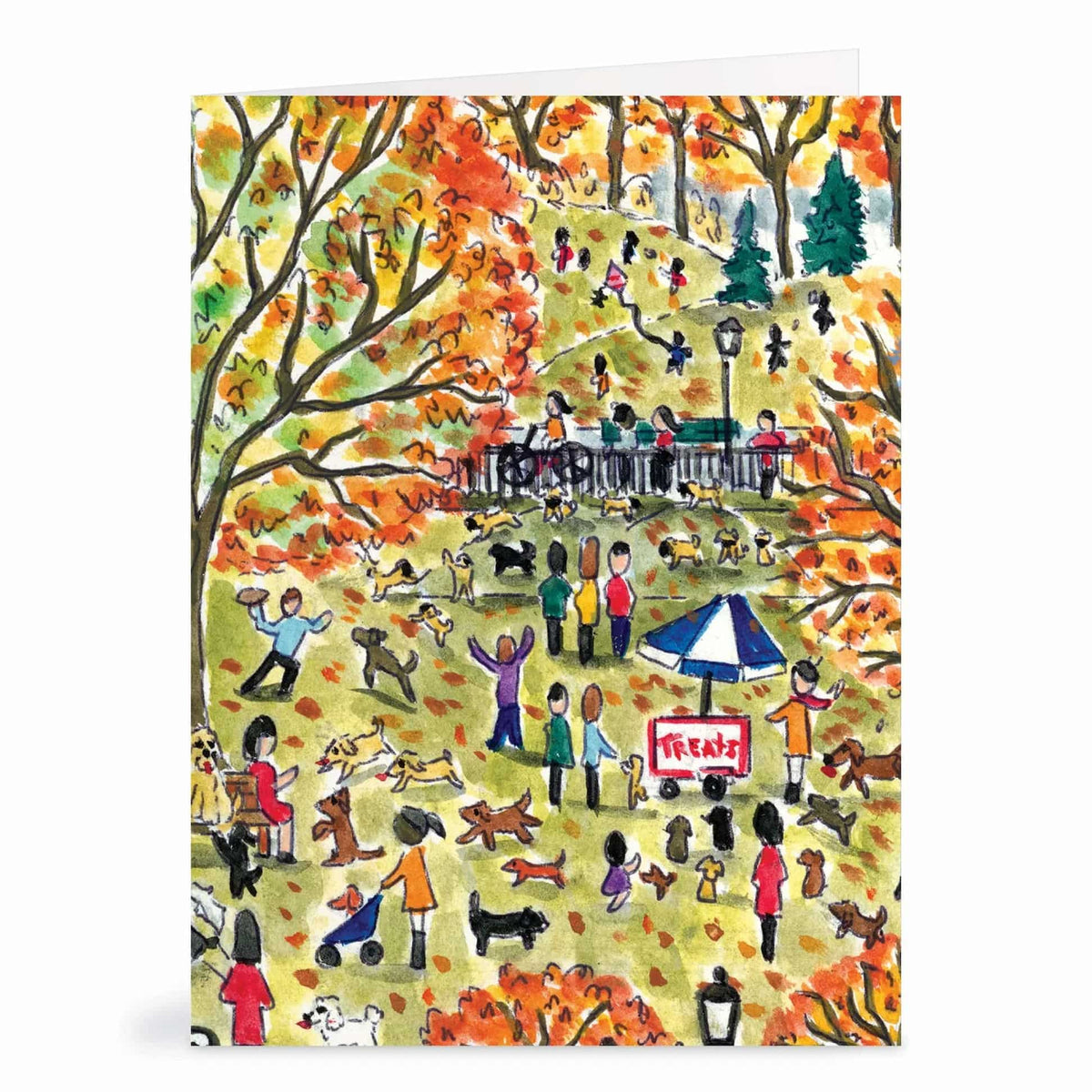 Michael Storrings Dog Park in Four Seasons Greeting Card Assortment - The Preppy Bunny