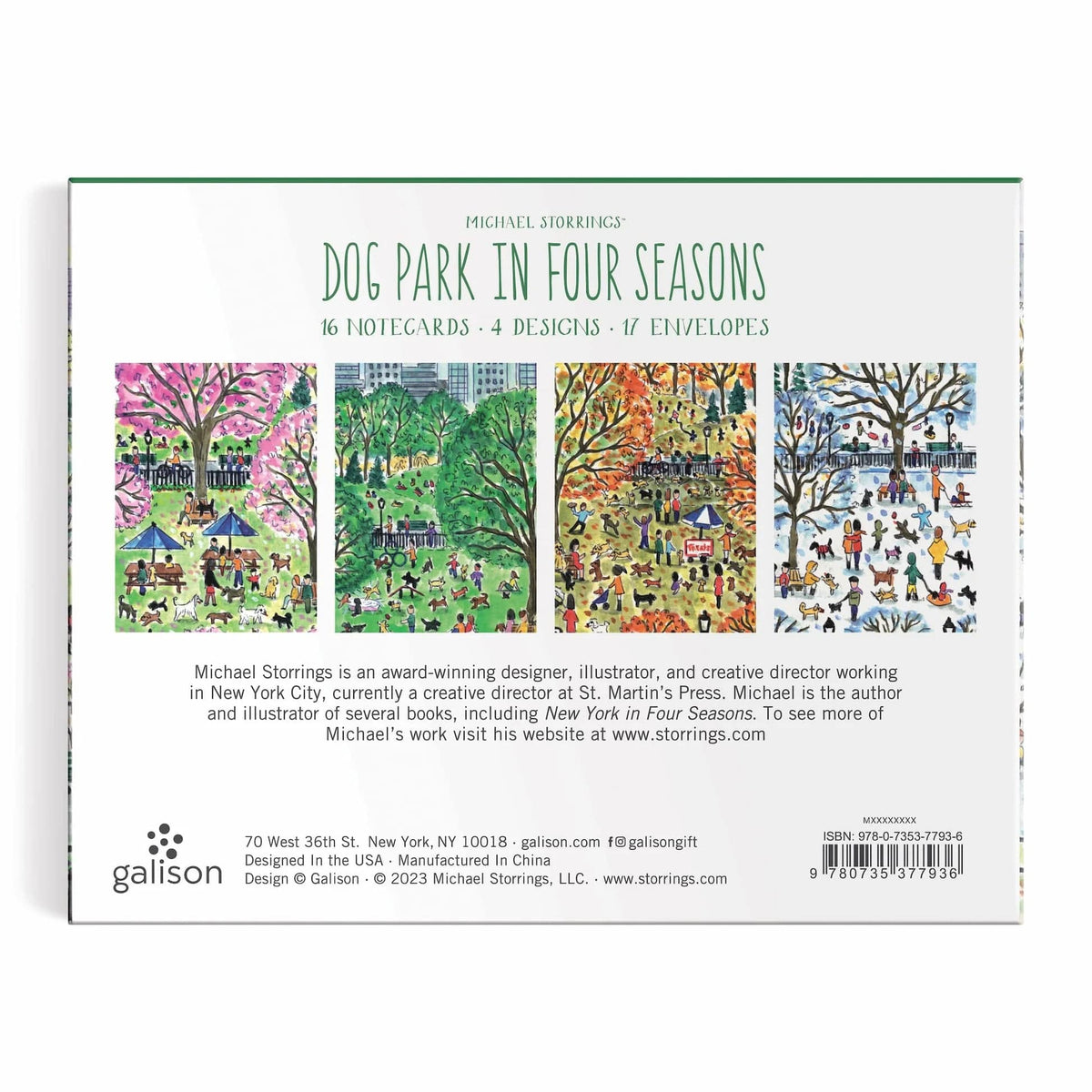 Michael Storrings Dog Park in Four Seasons Greeting Card Assortment - The Preppy Bunny