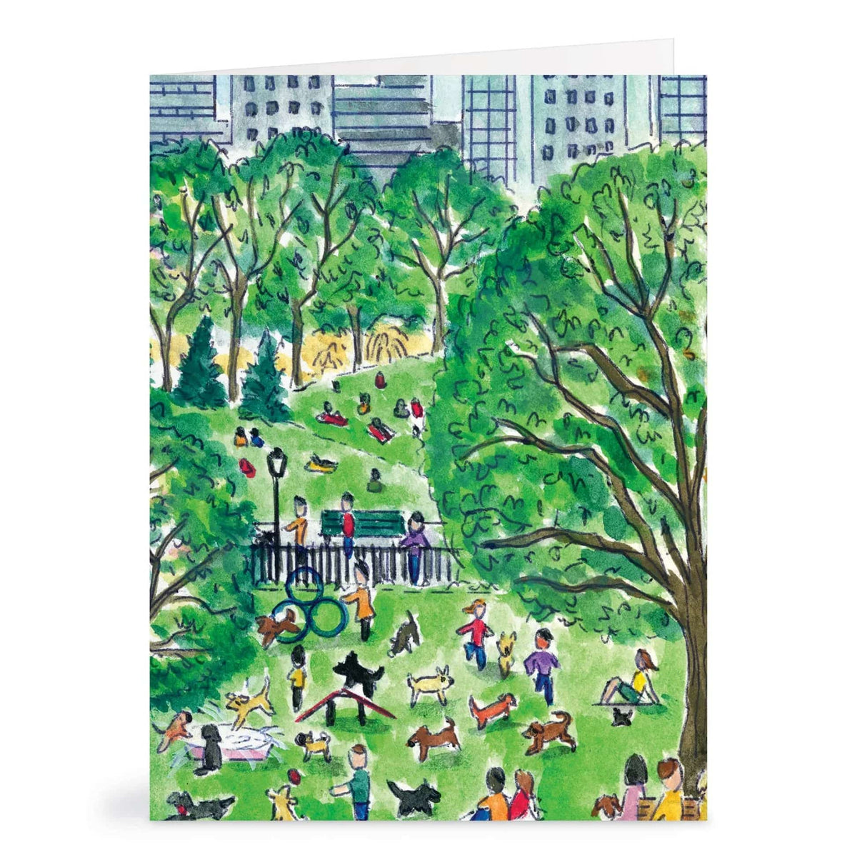 Michael Storrings Dog Park in Four Seasons Greeting Card Assortment - The Preppy Bunny