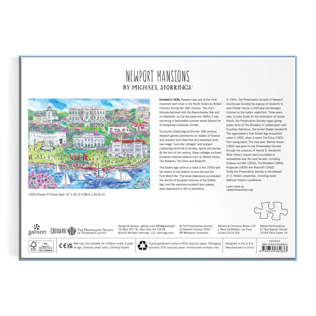 Michael Storrings Newport Mansions 1000 Piece Puzzle - The Preppy Bunny