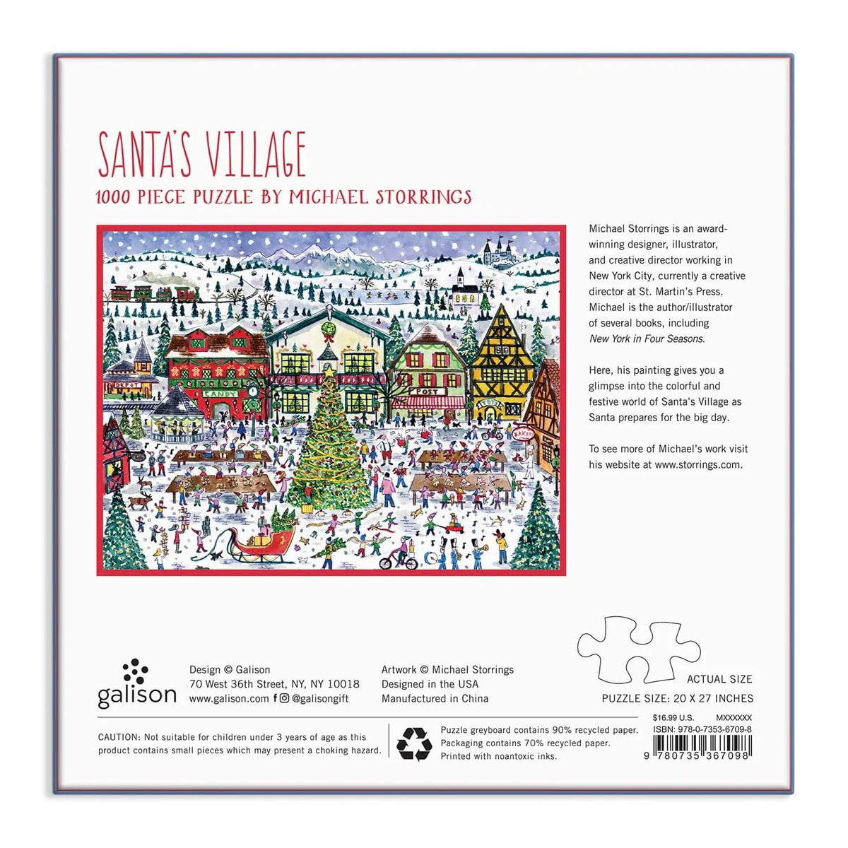 Michael Storrings Santa&#39;s Village 1000 Piece Puzzle - The Preppy Bunny