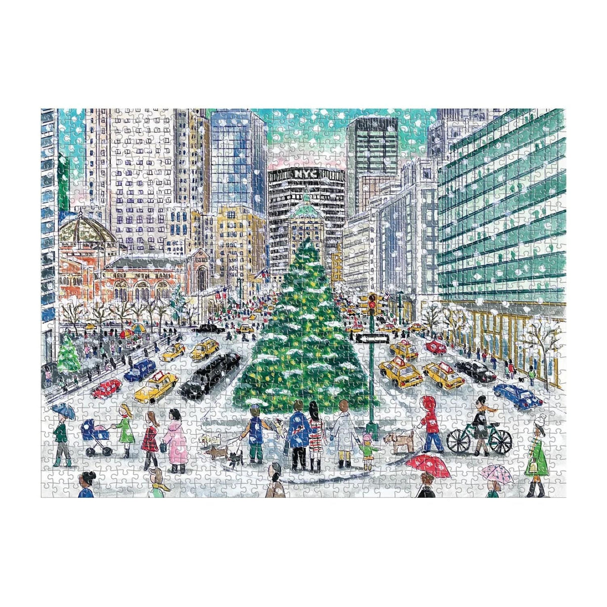 Michael Storrings Snowfall on Park Avenue 1000 Piece Puzzle - The Preppy Bunny