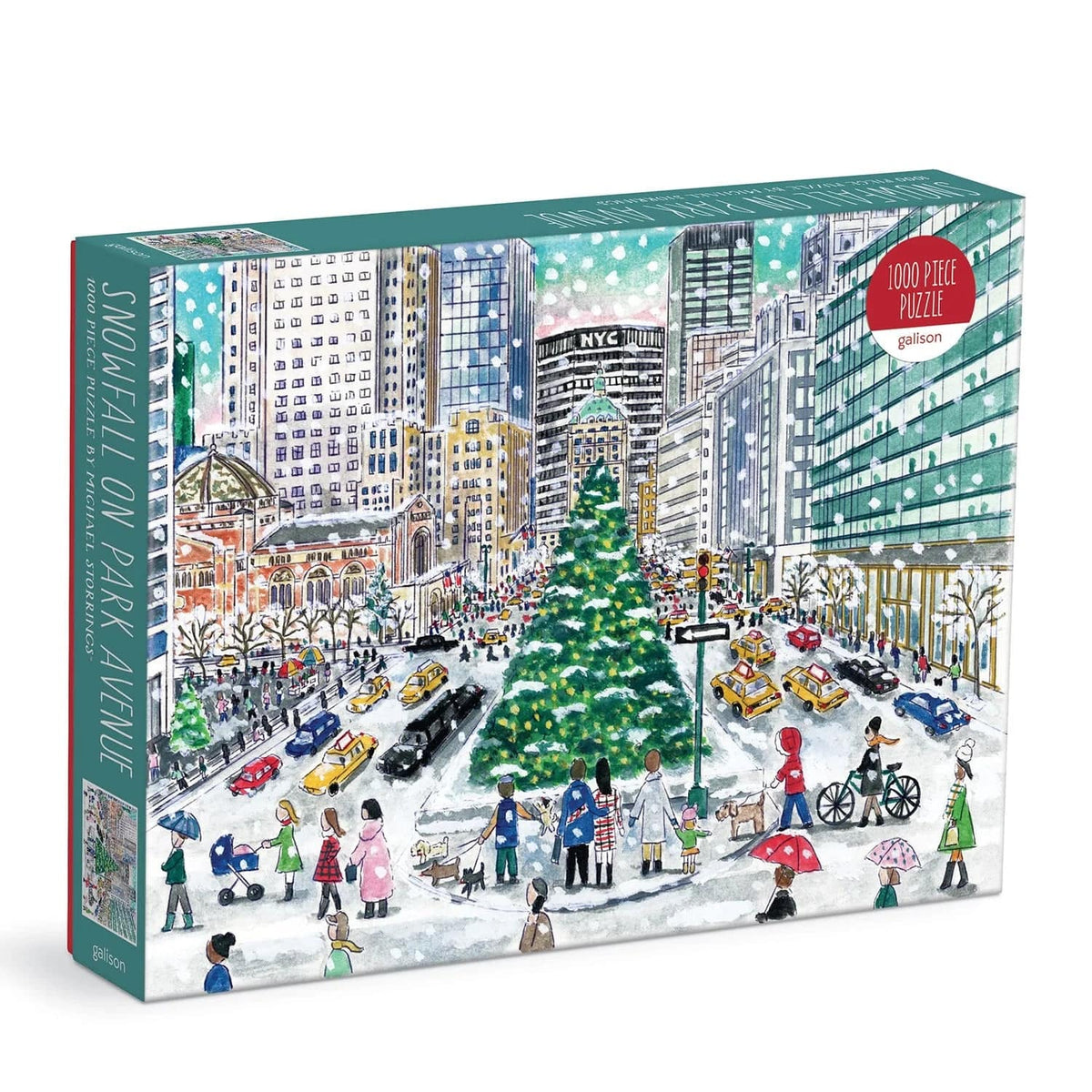 Michael Storrings Snowfall on Park Avenue 1000 Piece Puzzle - The Preppy Bunny