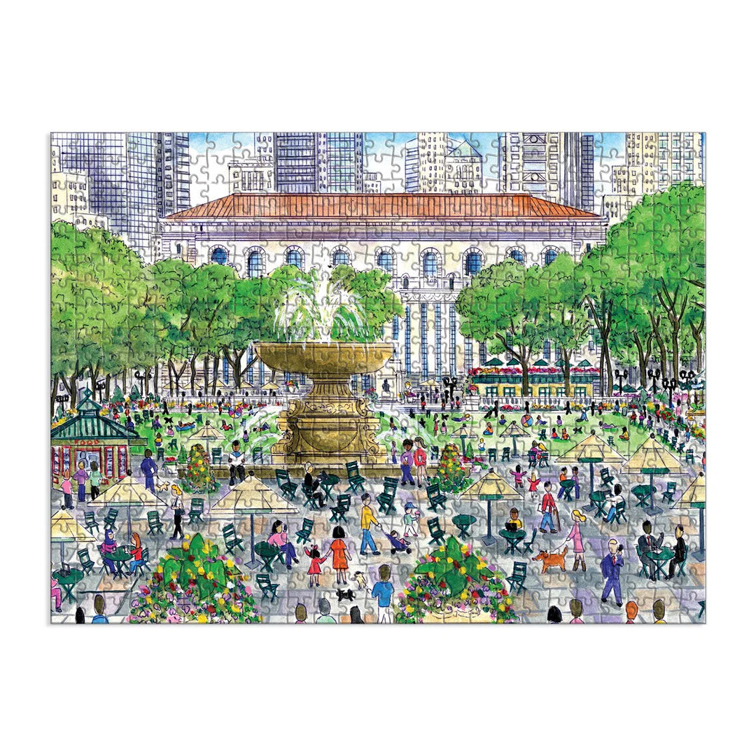 Michael Storrings Springtime at the Library 500 Piece Double-Sided Puzzle - The Preppy Bunny