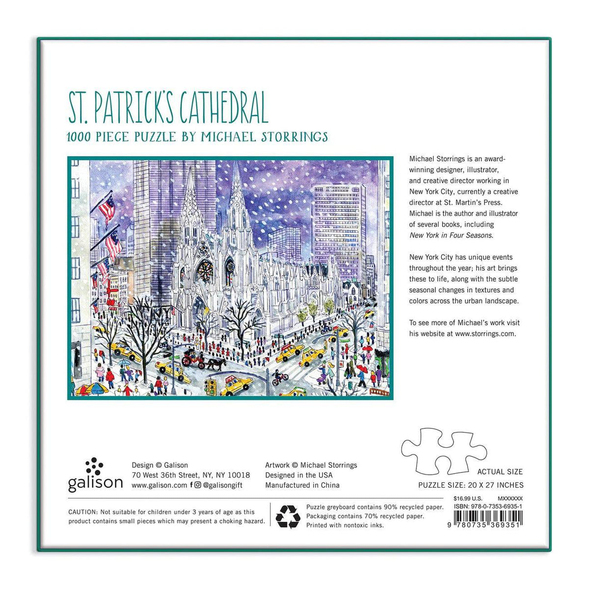 St. Patricks Cathedral 1000 Piece Jigsaw Puzzle - The Preppy Bunny