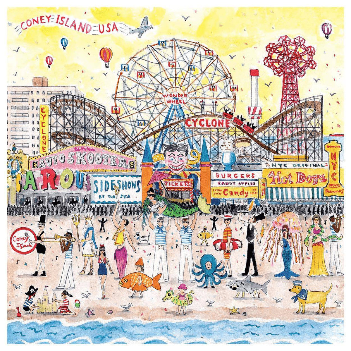 Michael Storrings Summer at the Amusement Park 500 Piece Jigsaw Puzzle - The Preppy Bunny