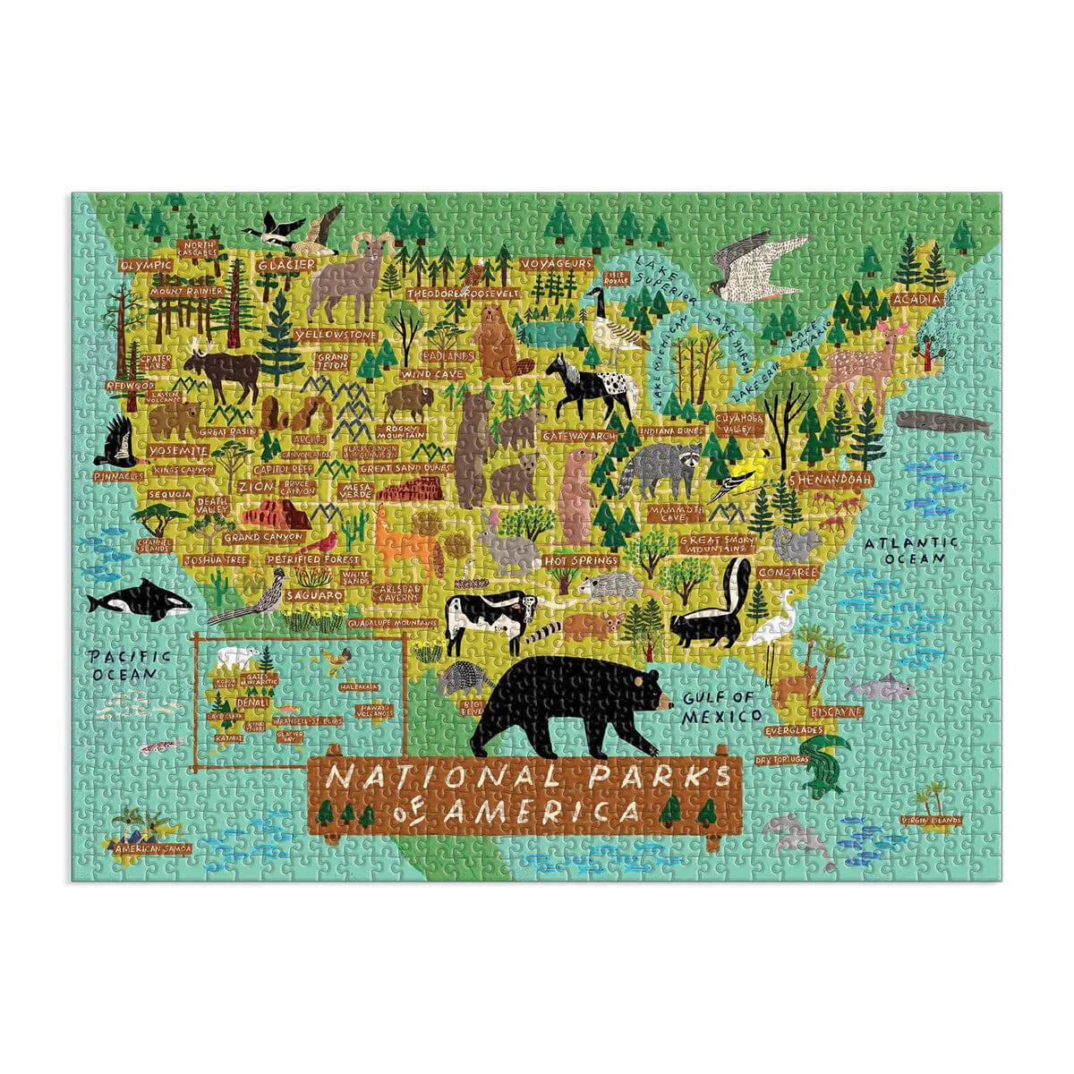 National Parks of America 1000 Piece Jigsaw Puzzle - The Preppy Bunny