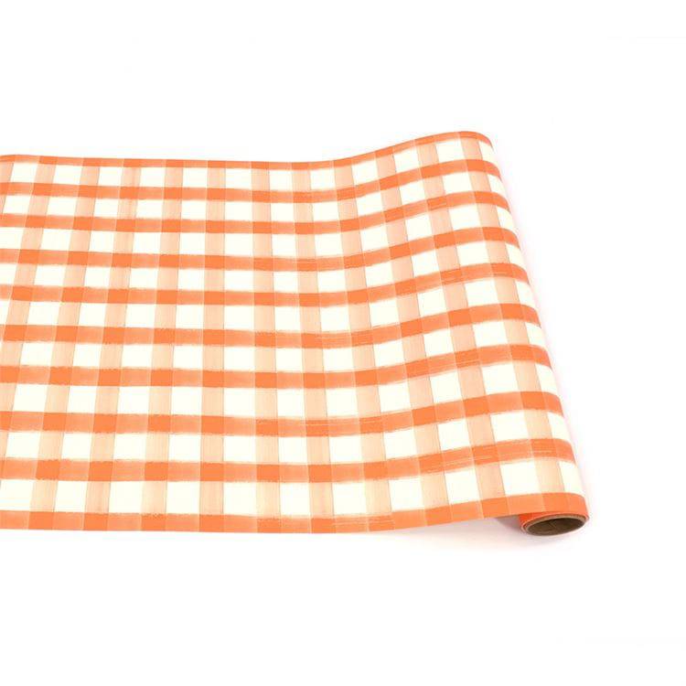 Orange Painted Check Runner - The Preppy Bunny