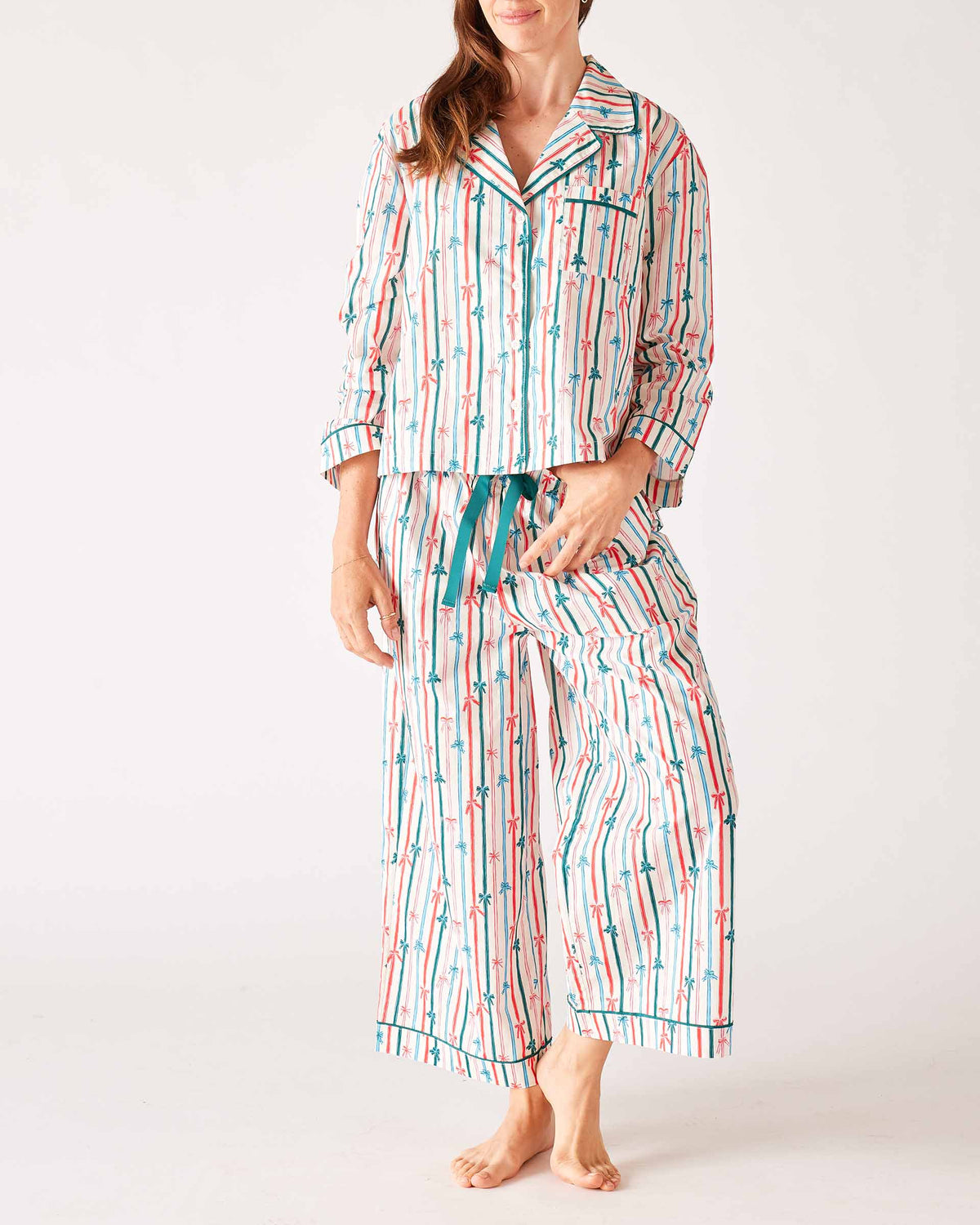 Over The Cotton Moon Pajama Set - Ribbon Candy - The Preppy Bunny