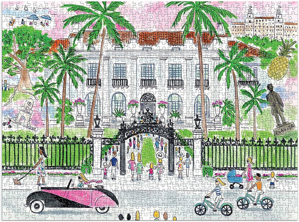 Michael Storrings A Sunny Day in Palm Beach Puzzle 1000 - The Preppy Bunny