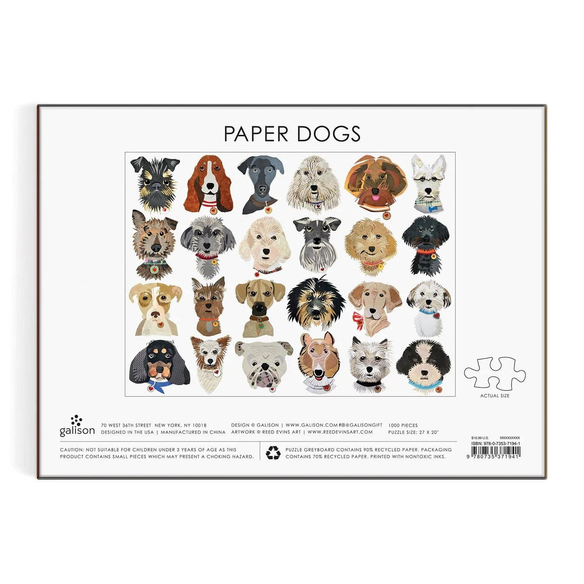 Paper Dogs 1000 Piece Puzzle - The Preppy Bunny