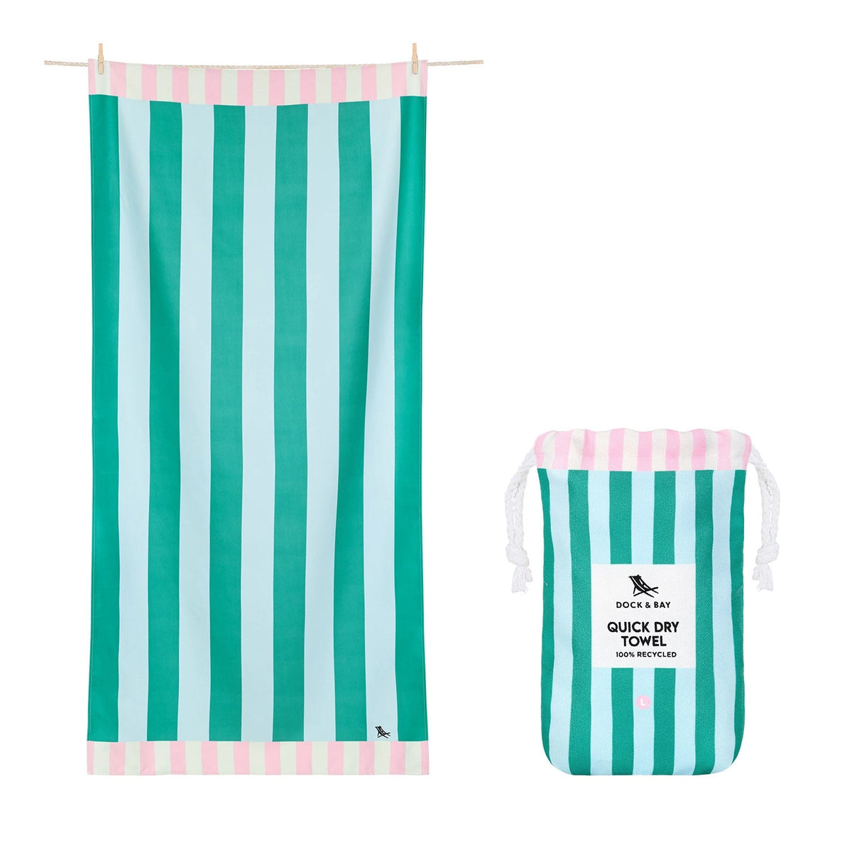 Quick Dry Beach Towel in Pastel Pier - 2 sizes - The Preppy Bunny