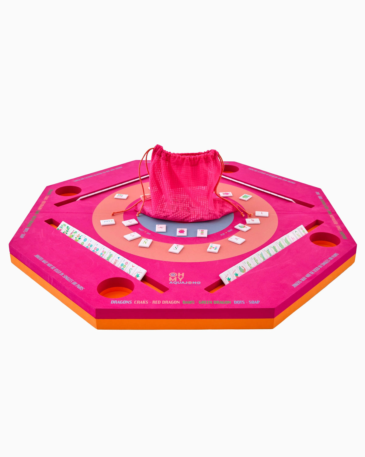 Pink Aqua Jong Pool Mat - The Preppy Bunny