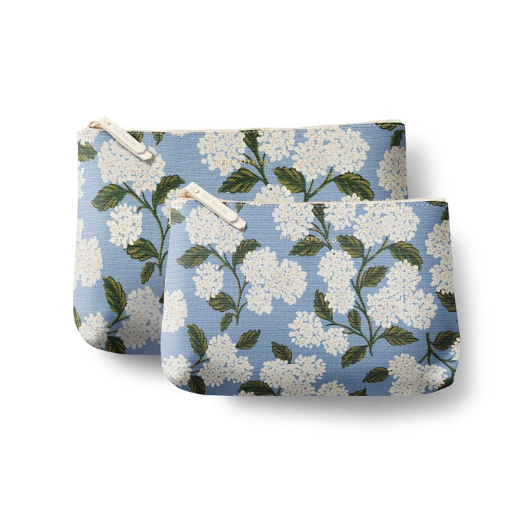 Hydrangea Zippered Pouch Set - The Preppy Bunny