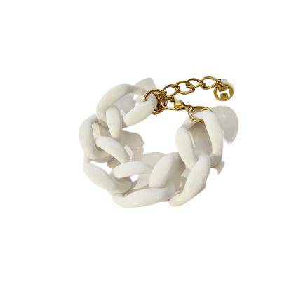 Acrylic Chain Bracelet - White - The Preppy Bunny