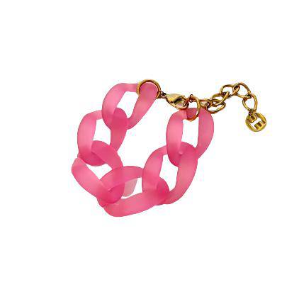 Acrylic Chain Bracelet - Matte Hot Pink - The Preppy Bunny