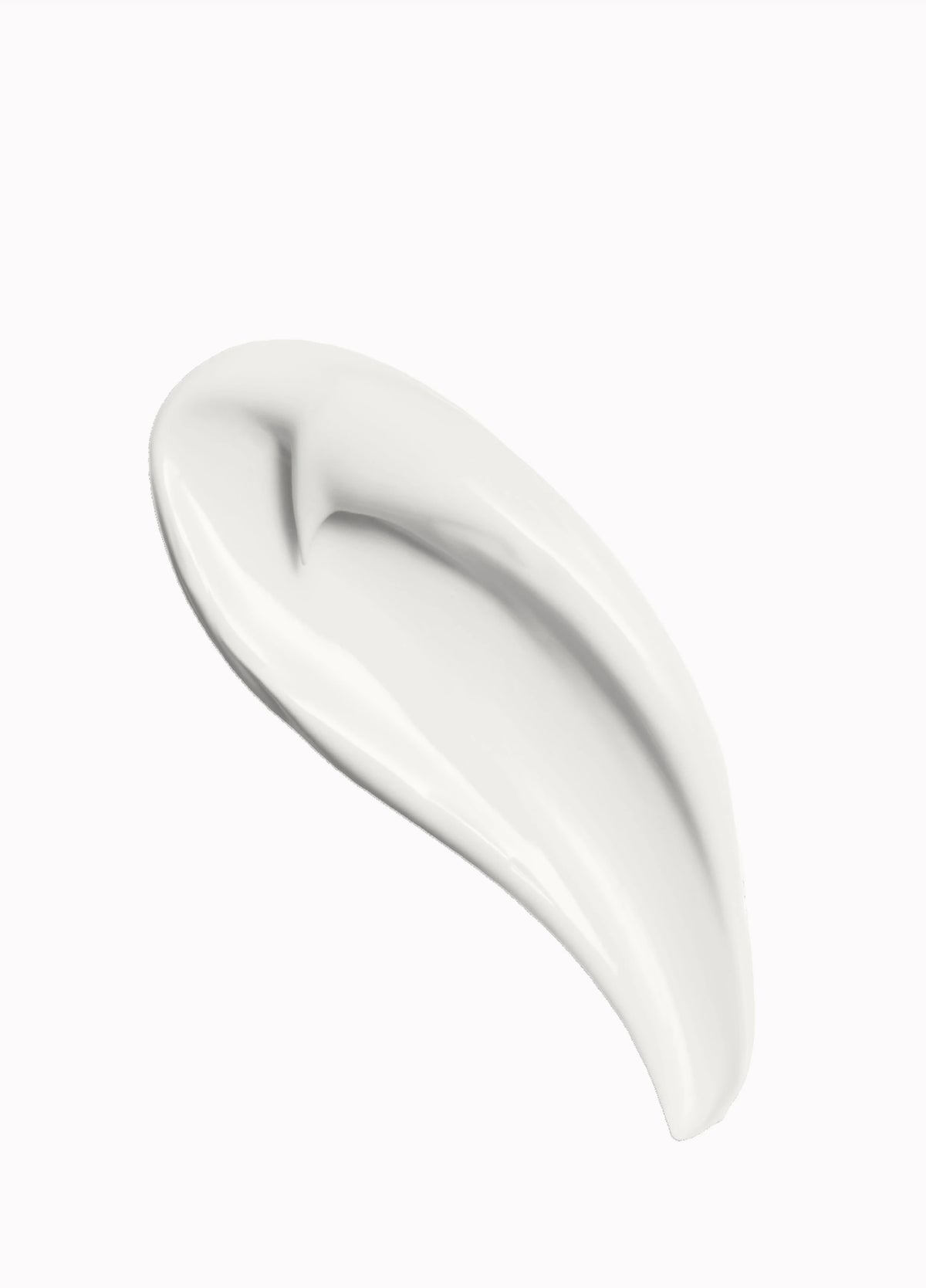 White cream swatch on a white background