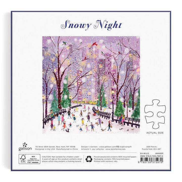 Snowy Night 500 Piece Puzzle - The Preppy Bunny