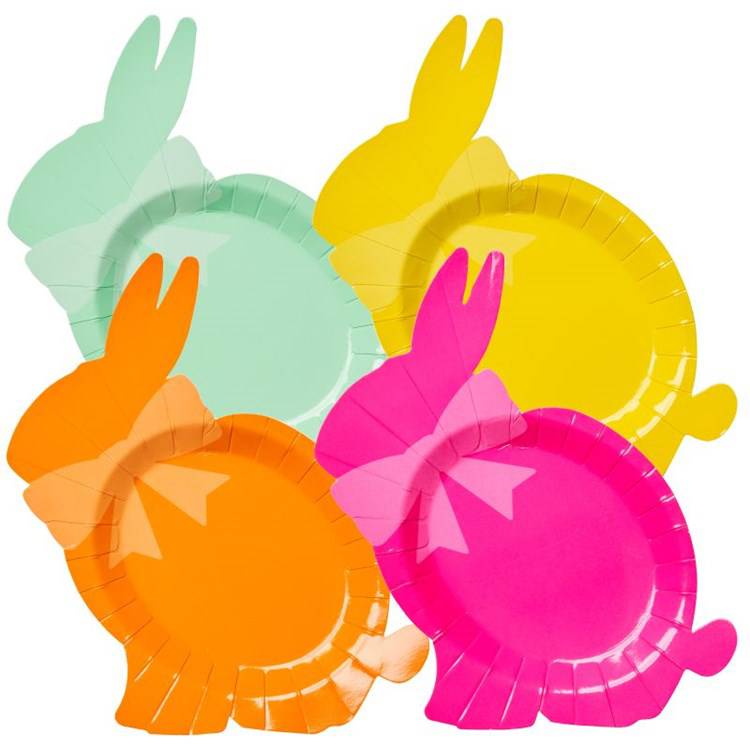 Bunny Plate - Hoppy Easter in assorted colors - The Preppy Bunny