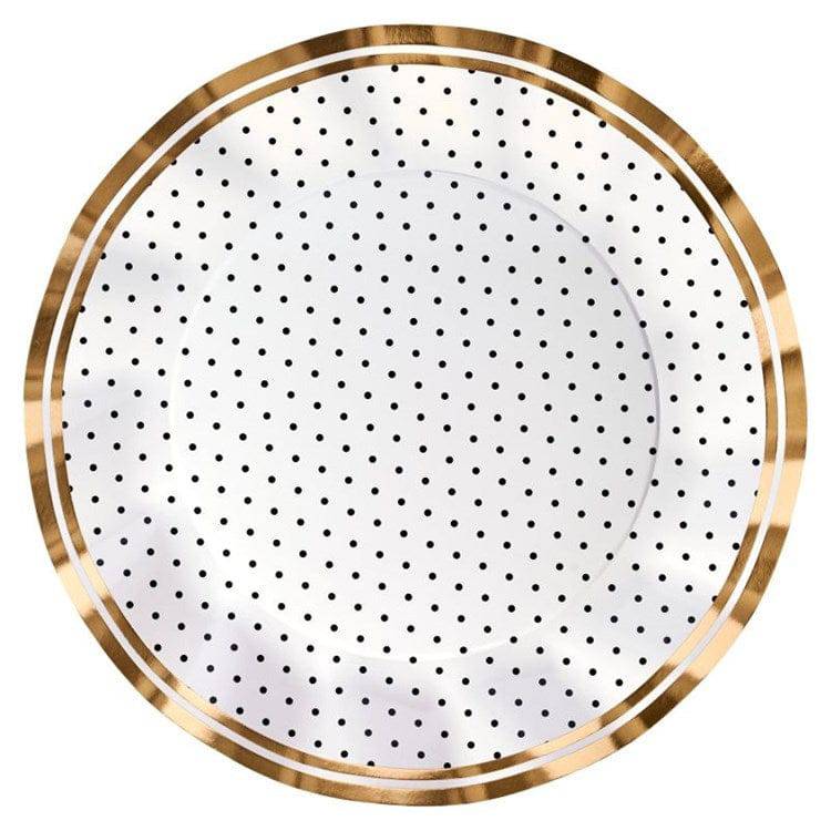 Paper Dinner Plates in Black Dots - The Preppy Bunny