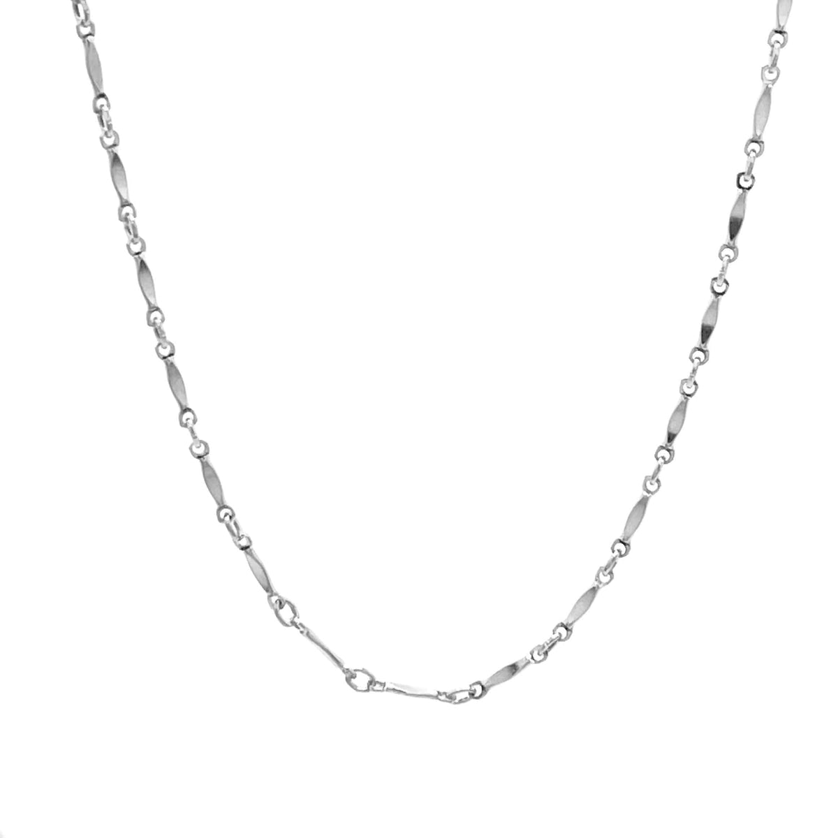Dainty Bar Chain Layering Necklace w/ 2&quot; Built-In Extender - Silver - The Preppy Bunny