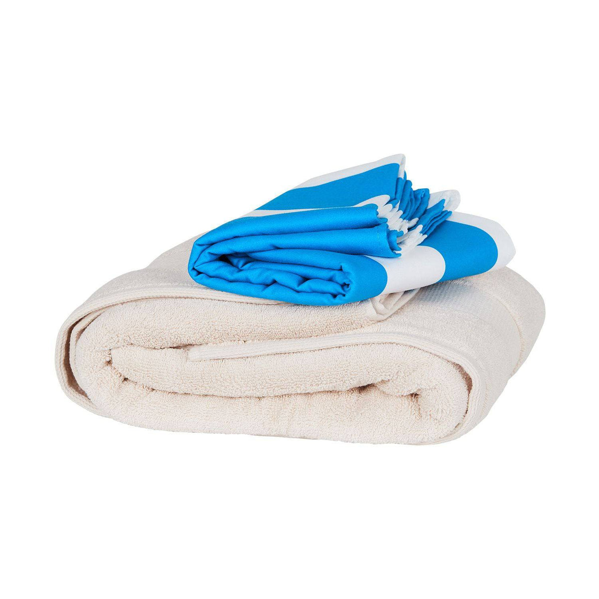Cabana Stripe Bondi Blue Beach Towel - 2 sizes - The Preppy Bunny
