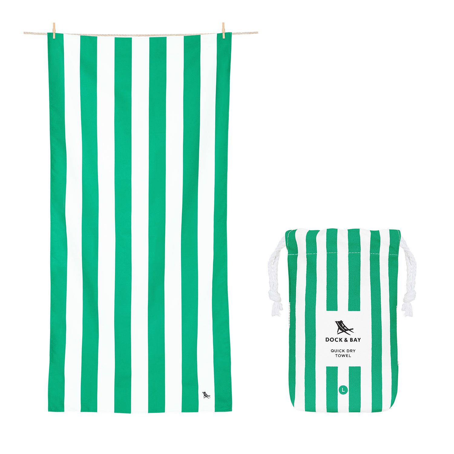Cabana Stripe Cancun Green Beach Towel - The Preppy Bunny