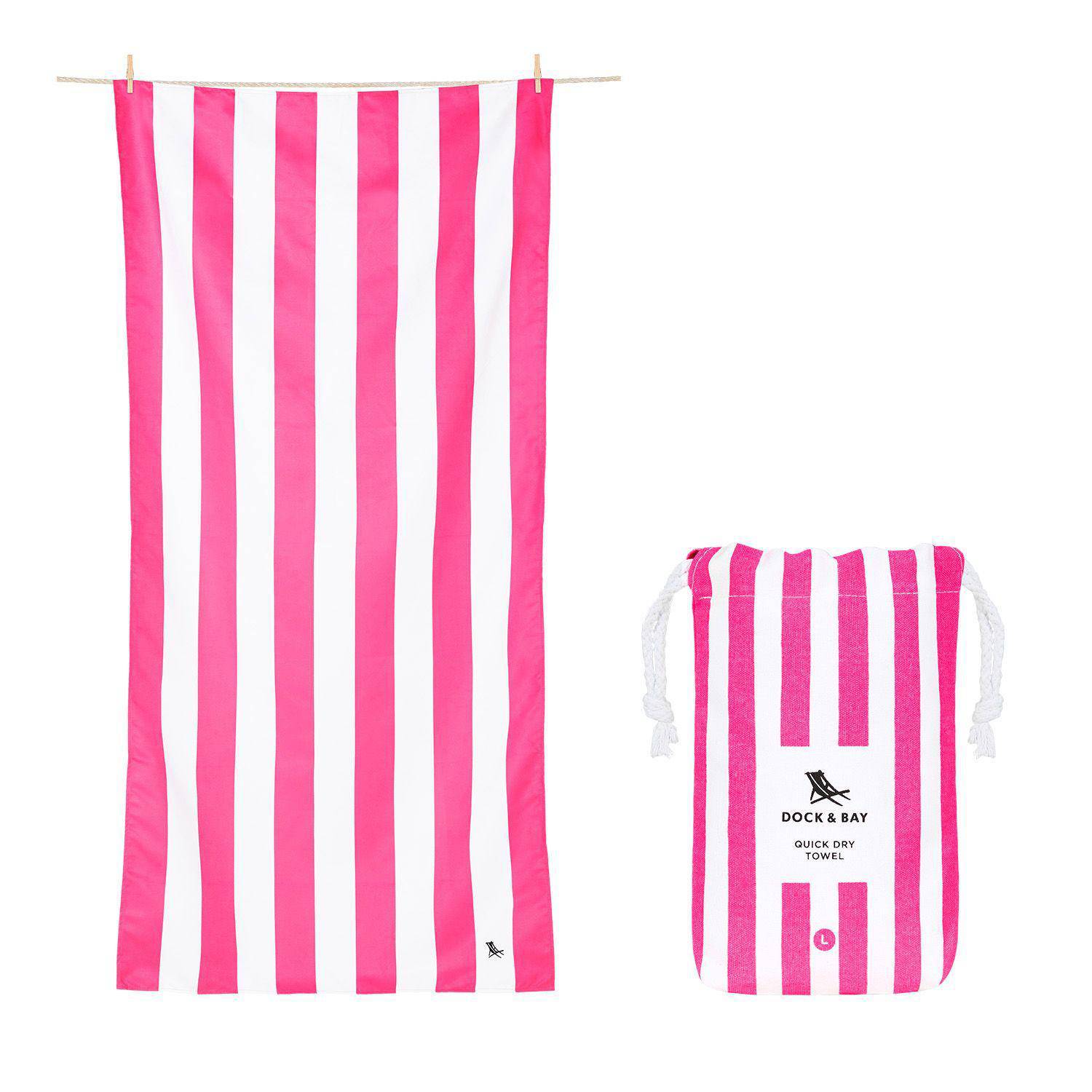 Cabana Stripe Phi Phi Pink Beach Towel - 2 sizes - The Preppy Bunny