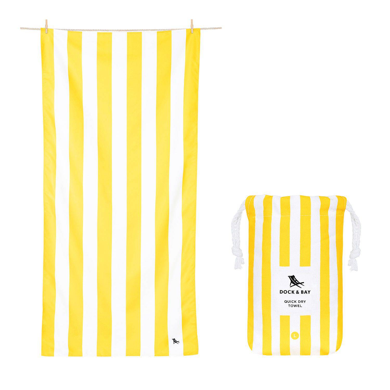 Cabana Stripe Boracay Yellow Beach Towel - 2 sizes - The Preppy Bunny