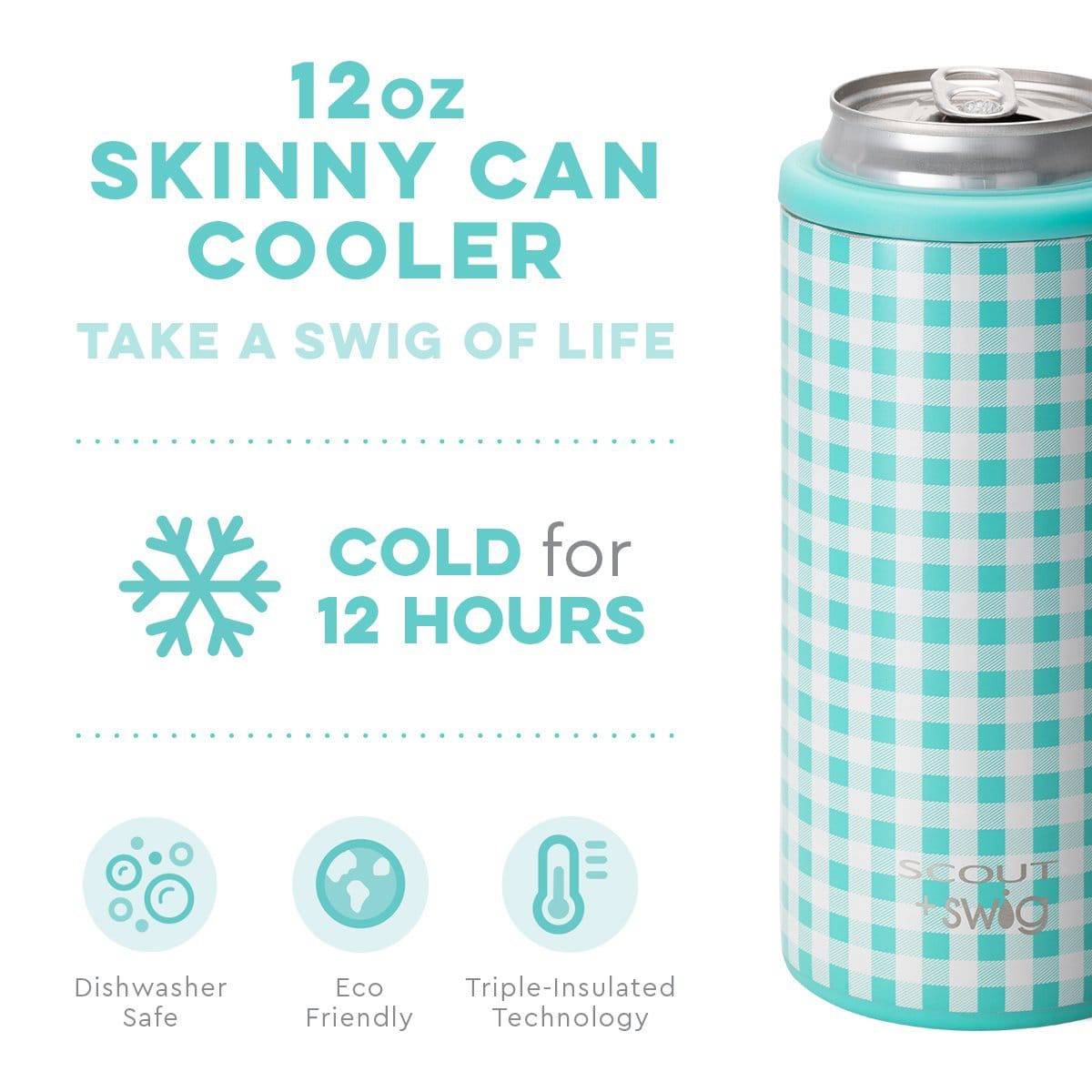 SCOUT + Swig Barnaby Checkham Skinny Can Cooler (12oz) - The Preppy Bunny
