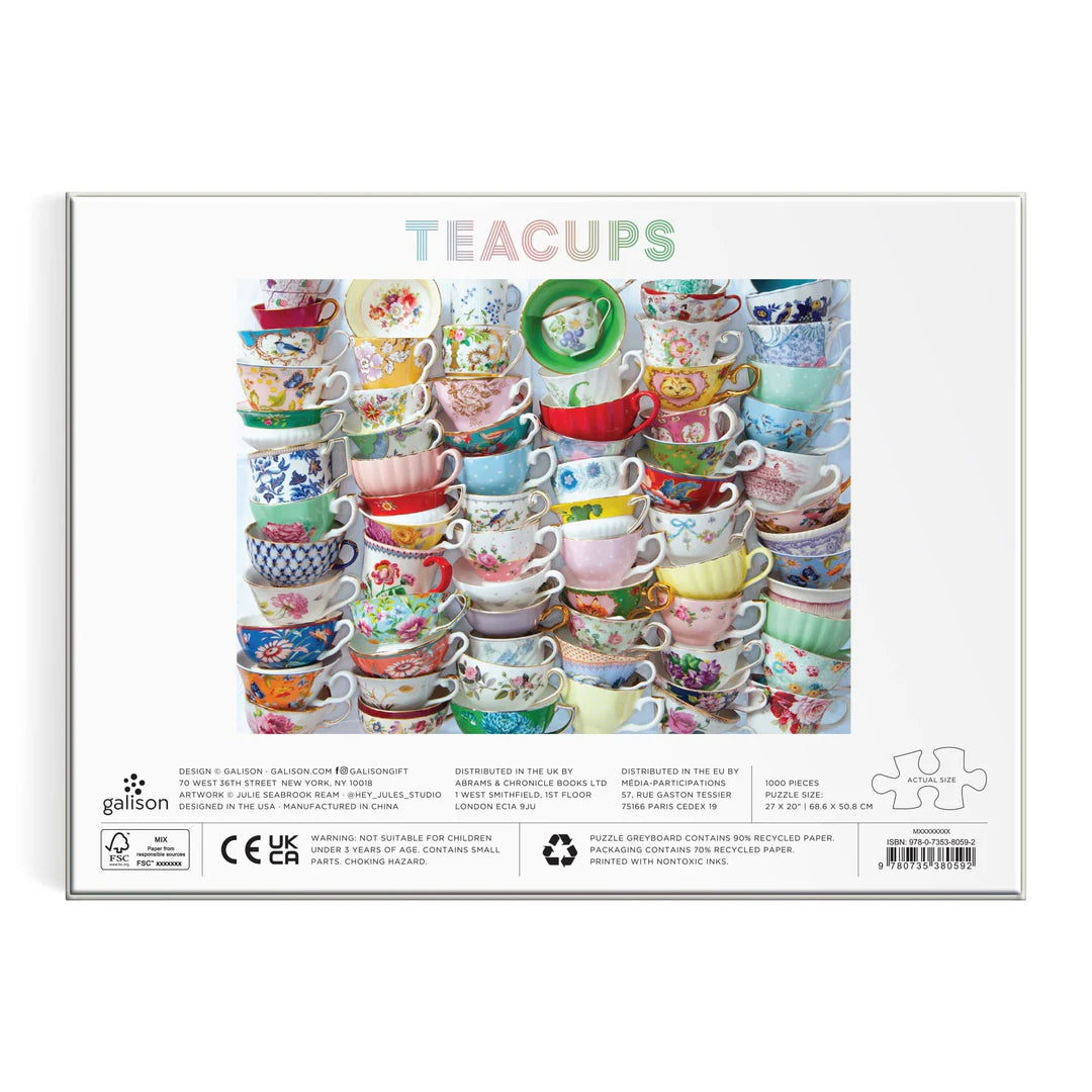 Teacups 1000 Piece Puzzle - The Preppy Bunny