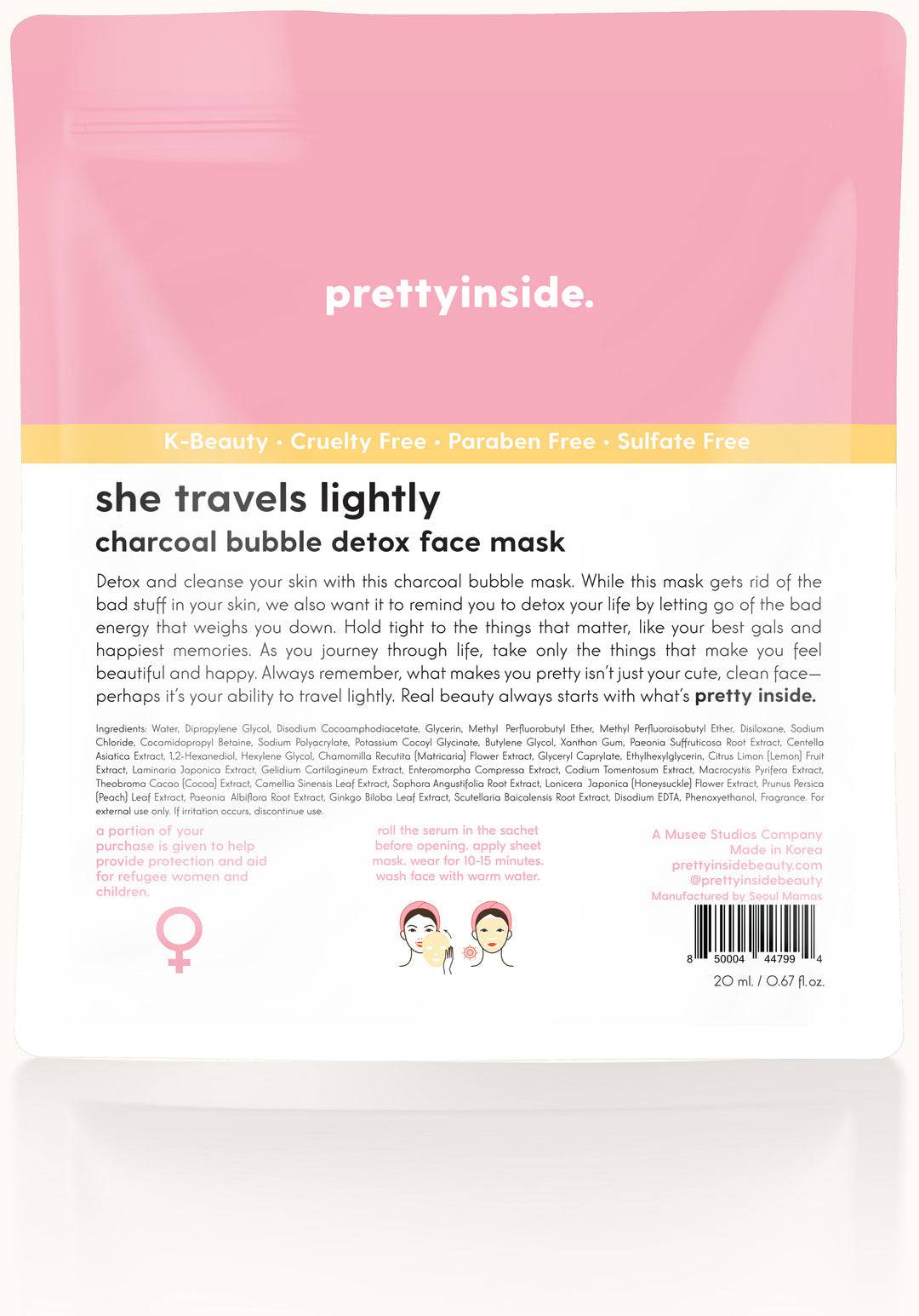 She Travels Lightly Charcoal Face Mask - The Preppy Bunny