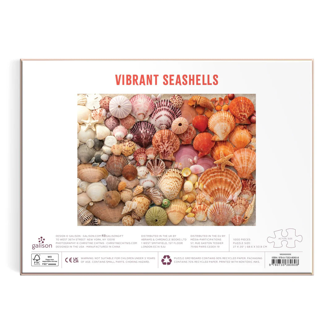 Vibrant Seashells 1000 Piece Puzzle - The Preppy Bunny