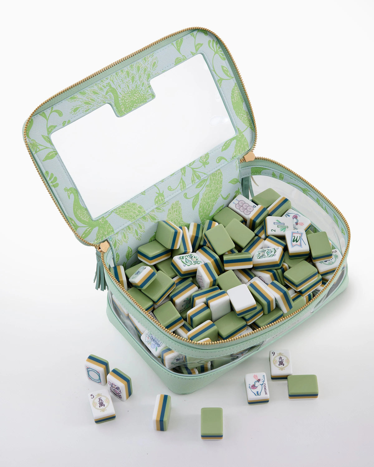 Mint Mahjong Tile Storage Bag - The Preppy Bunny