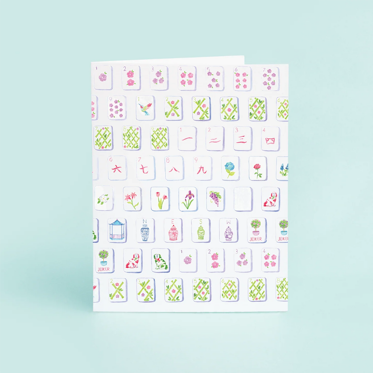 Mahjong Greeting Card - The Preppy Bunny