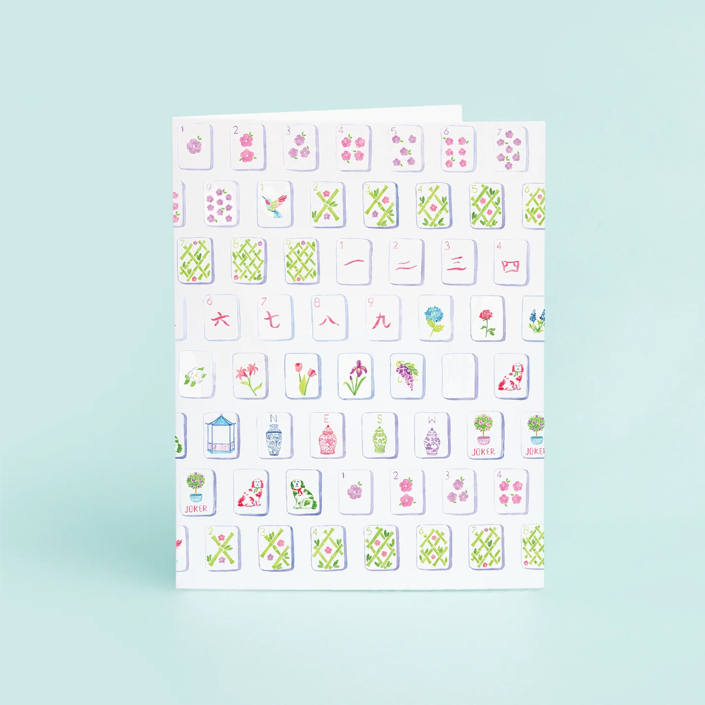 Mahjong Greeting Card - The Preppy Bunny