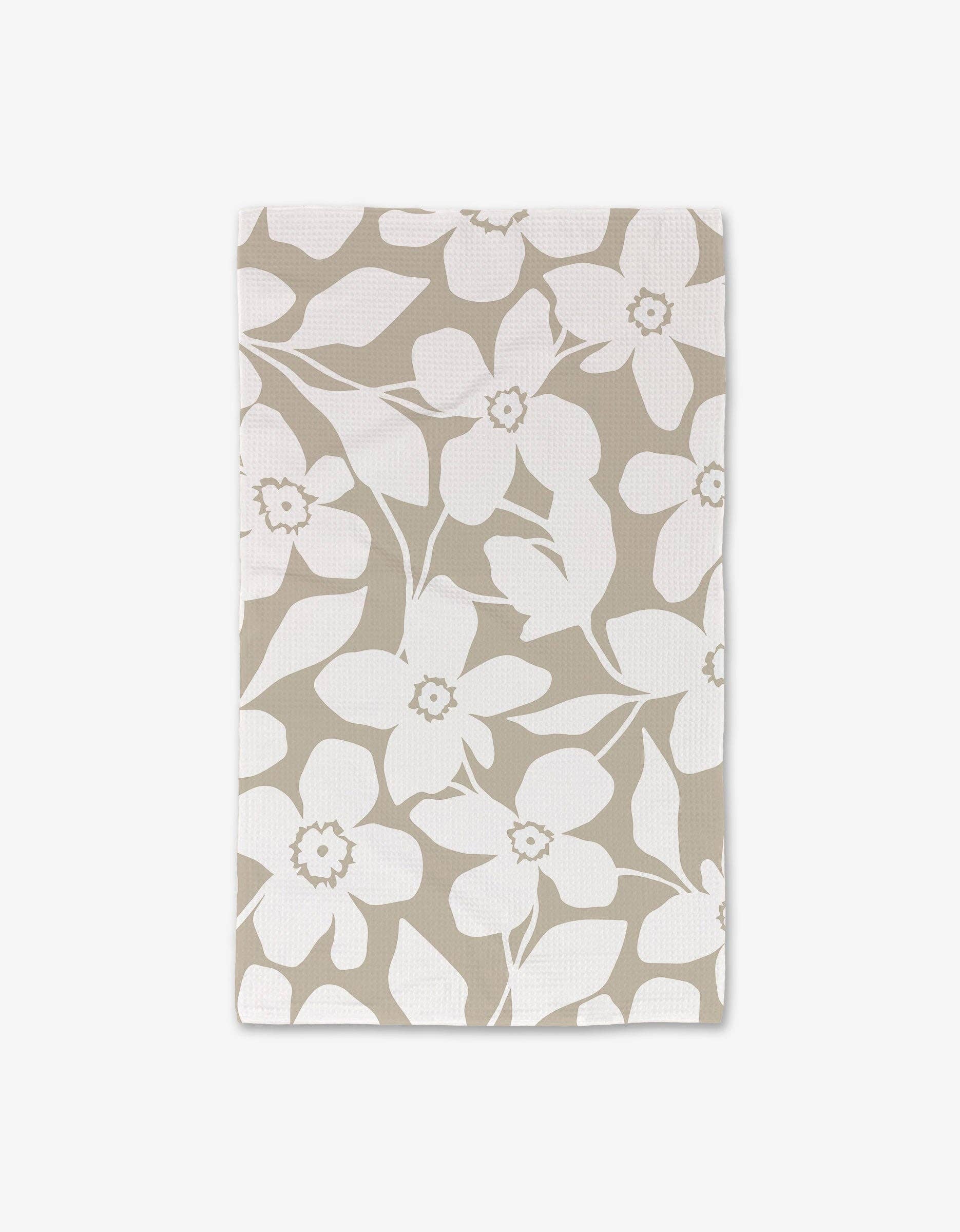 Big Tan Flowers Luxe Hand Towel - The Preppy Bunny