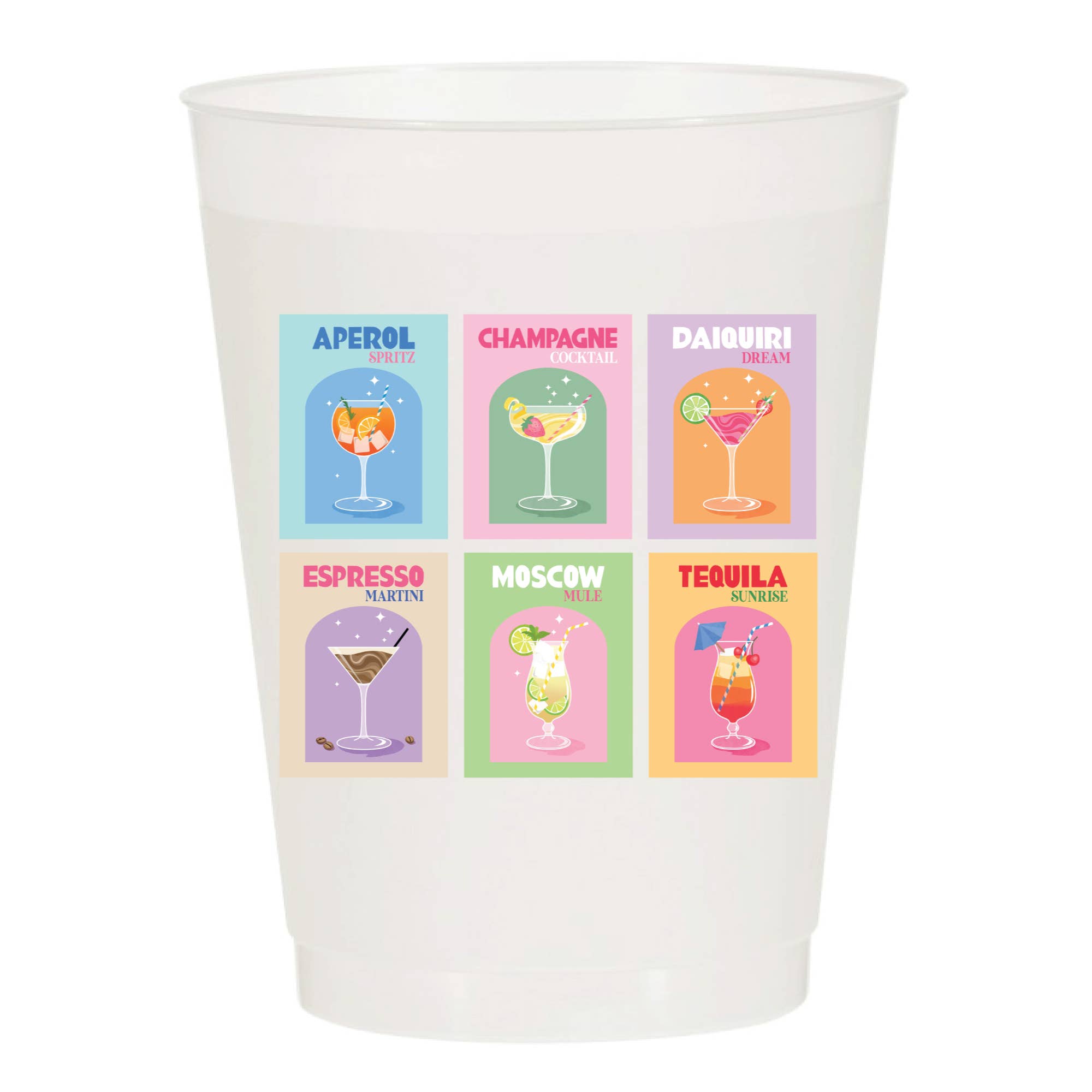 Drinks Collage Frosted Cups - The Preppy Bunny