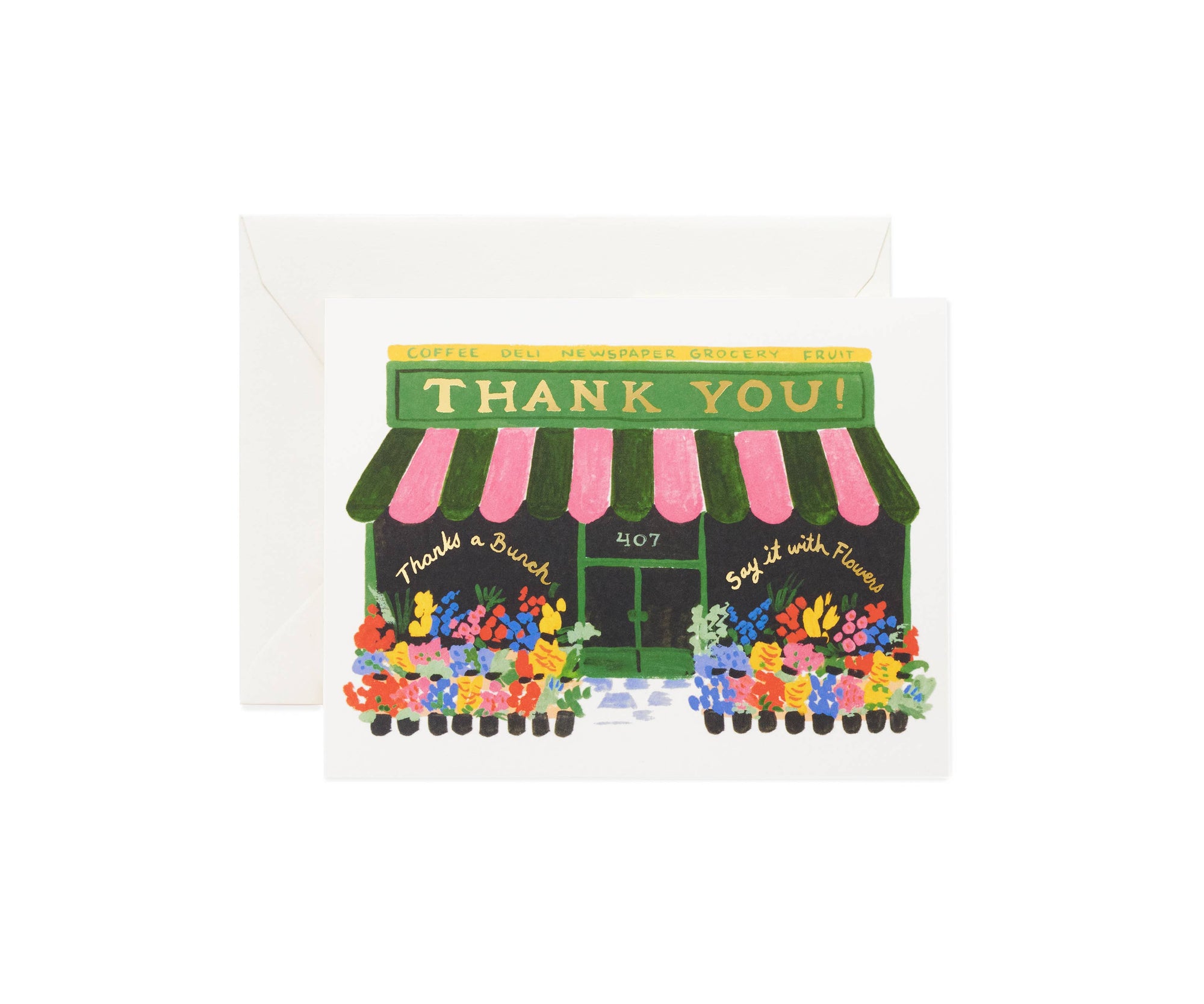 Flower Shop Thank You Card - The Preppy Bunny