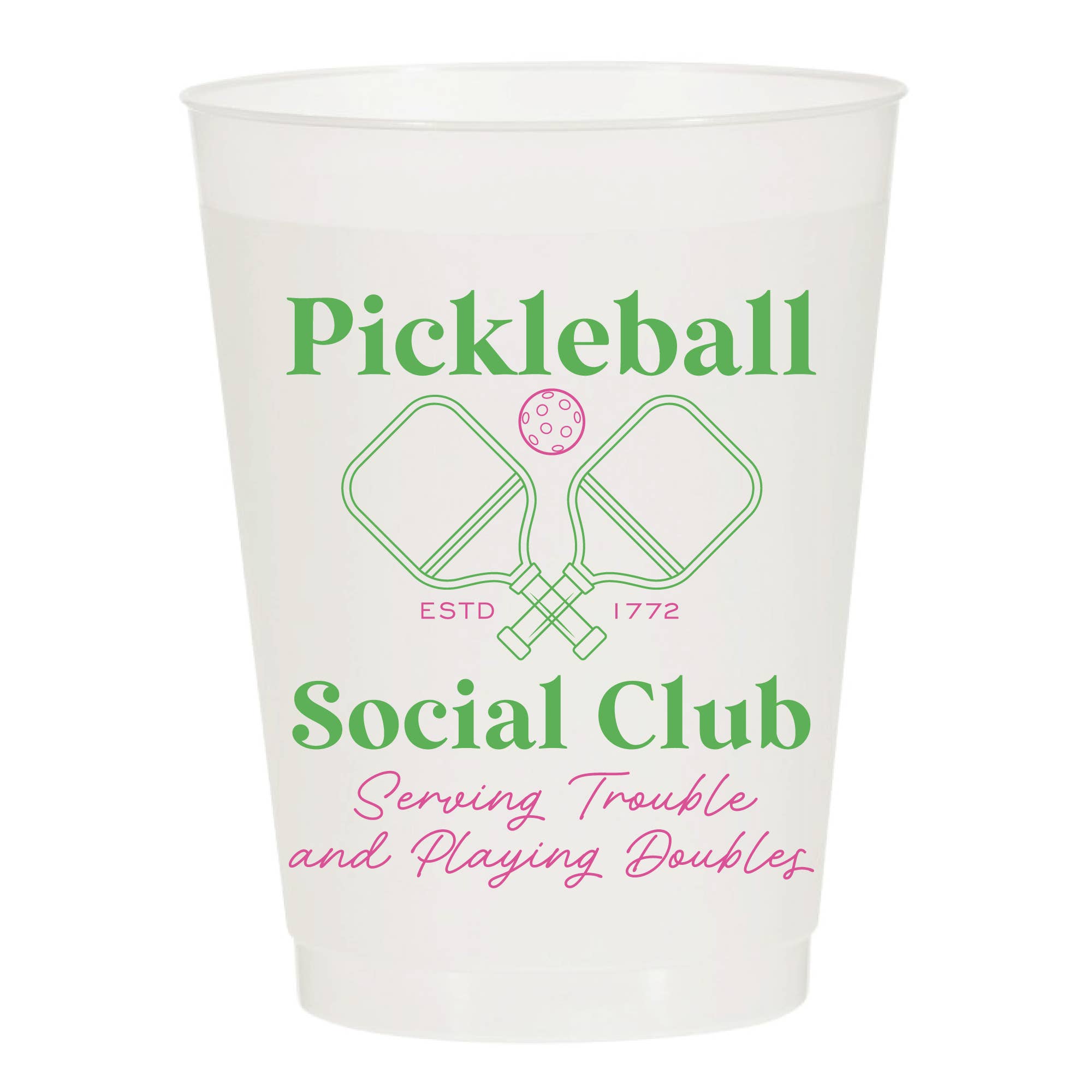 Pickleball Social Club Double Set Frosted Cups - The Preppy Bunny