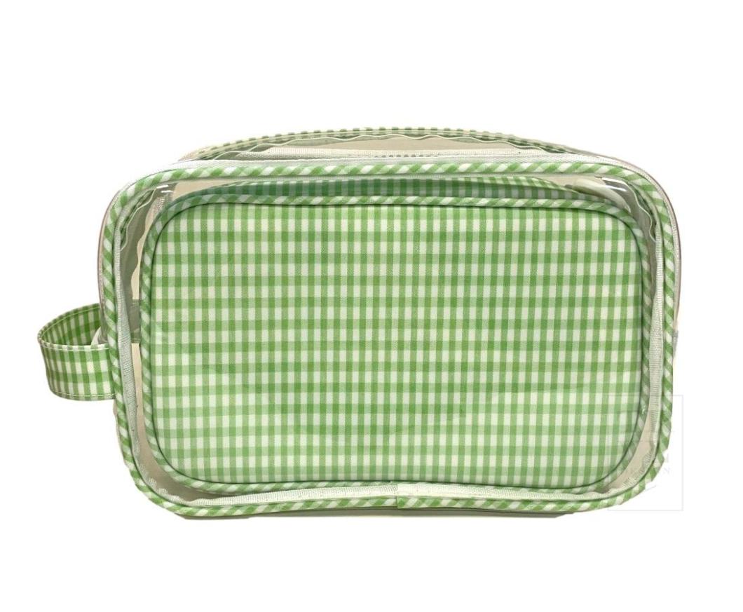 Clear Duo Gingham Travel Bag Set - more colors available - The Preppy Bunny